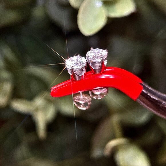 14K Diamond Stud Earrings - Picture 6 of 7